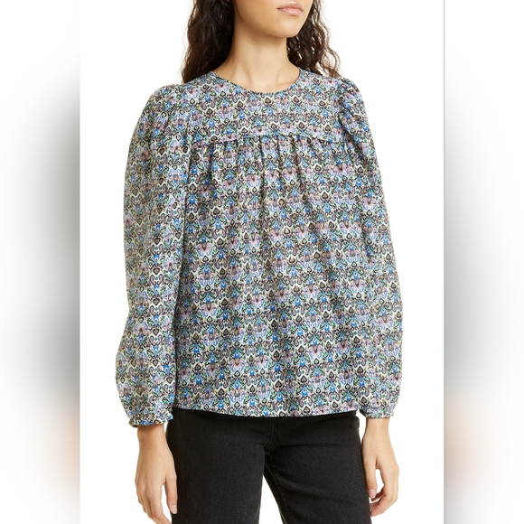 MUNTHE Justy Organic Cotton And Silk Multicolor Blouse 34  S - Picture 8 of 12